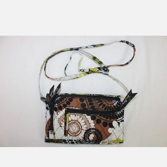 Vera Bradley Cocoa Moss Tri-fold All In One Cross Body. - Picture 3 of 6